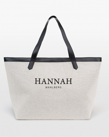 Romslig strandveske med navn