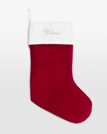 Rød julesokk med navn