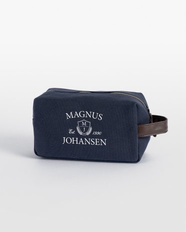 Marineblå necessær med navn for herrer