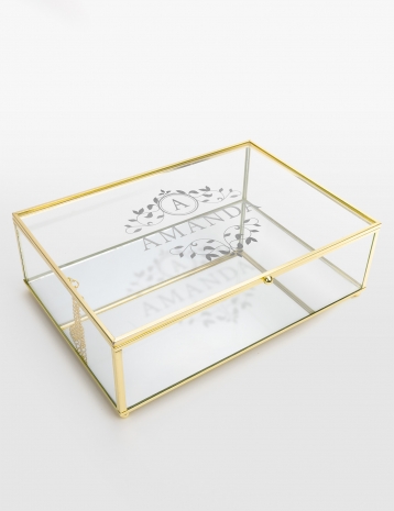 Minnesboks i glass med personlig gravering