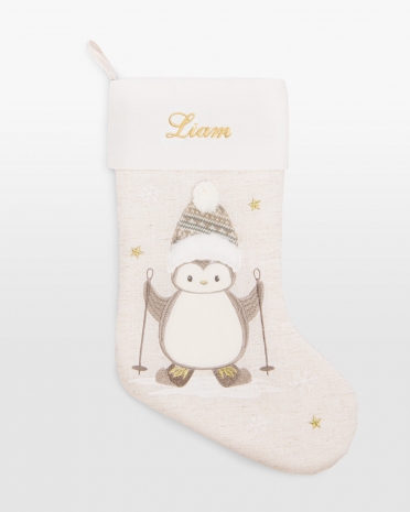 beige julestrømpe med navn