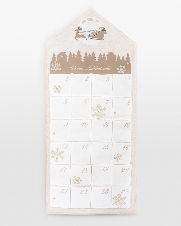 Beige adventskalender med navn