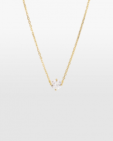 Gullhalskjede med stein