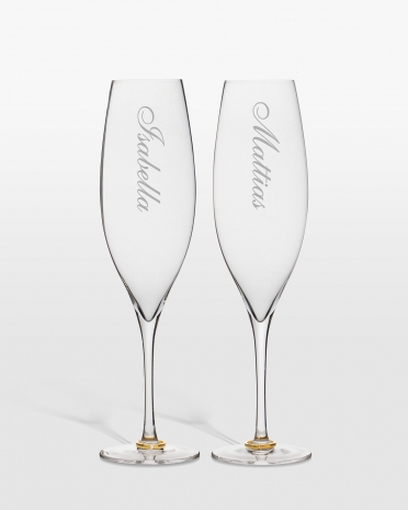 Personlig graverte champagneglass