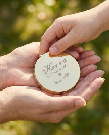 Lommespeil med personlig gravering til lærer