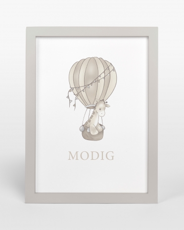 Personlig plakat med egen tekst, grå - Giraff