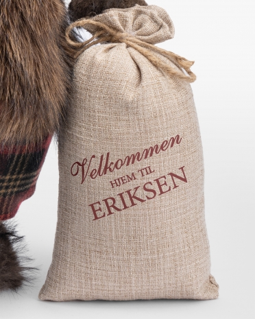Gavesekk med personlig julehilsen
