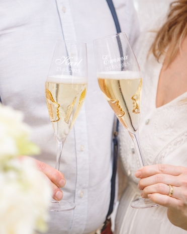Champagneglass med gravering - Silhouette