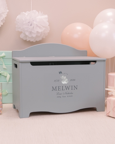 Oppbevaringskiste med barnets fødselsopplysninger