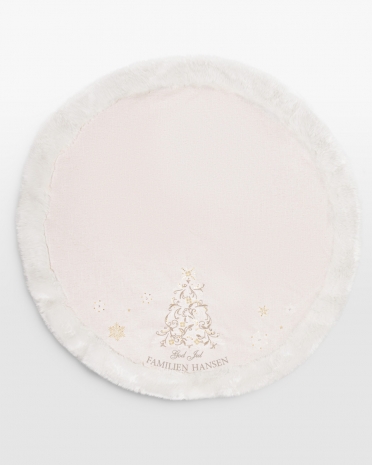 beige juletreteppe med navn