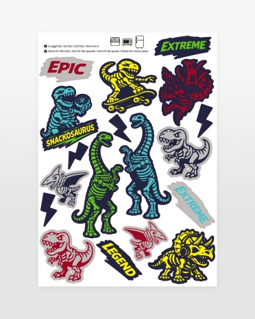 Klistremerker med dinosaurmotiv
