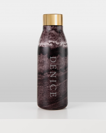 Water Bottle - Dark Marble