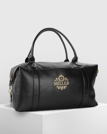 Weekendbag i svart vegansk skinn