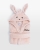 Søt rosa barnebadekåpe med kaninhette og personlig broderi, perfekt for koselig komfort og leken stil.