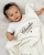 Babyteppe med navn, Creme - Script