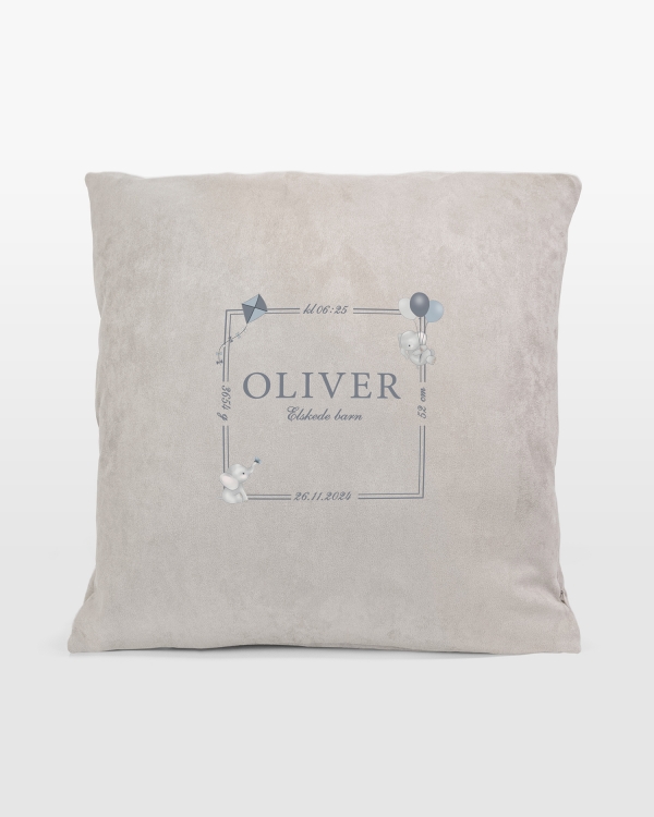 Putevar med barnets navn, vekt, lengde og fødselsdato