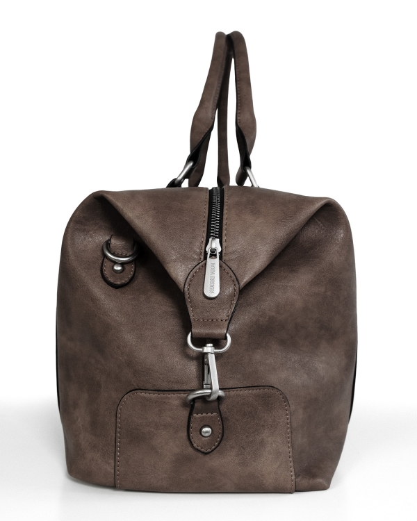 Brun weekendbag med navn