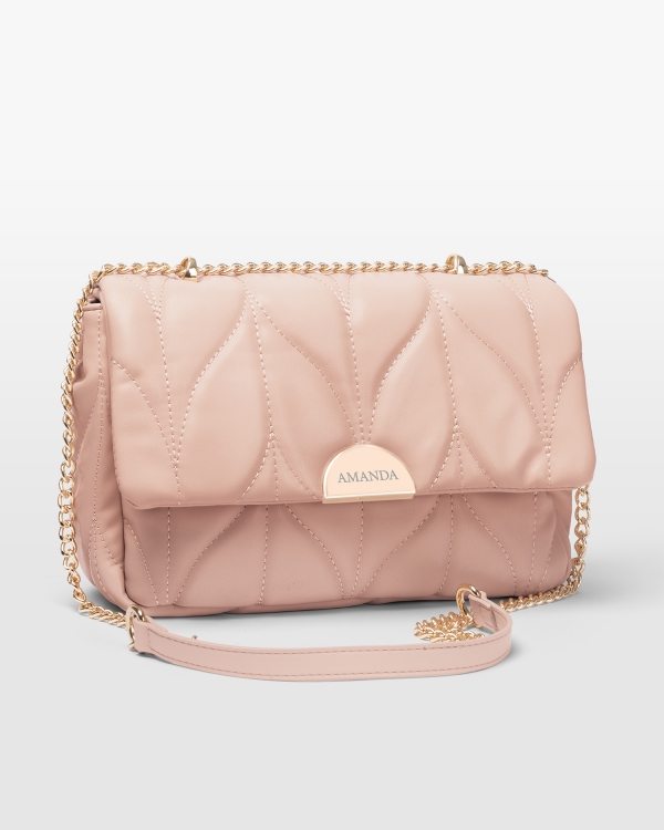 Rosa veske med gravert navn