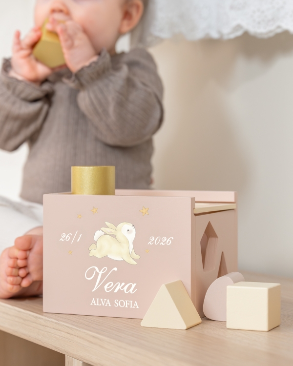 Plukkeboks med kaninmotiv og navn