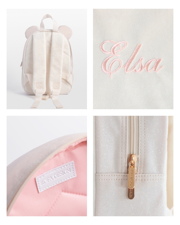 Barneryggsekk med navn som er bra til barnehagen