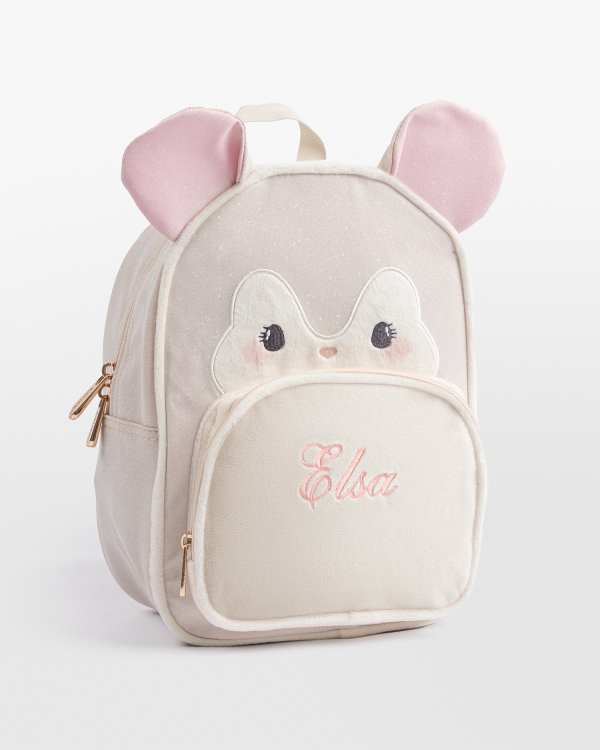 Barneryggsekk med navn til jente