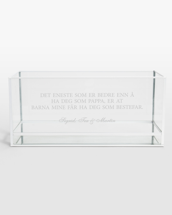 Lyskasse med navn, hvit - Quote