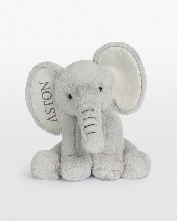 Kosedyrselefant med brun brodert navn