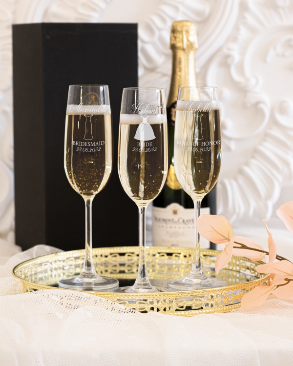 Champagneglass med navn - Bride