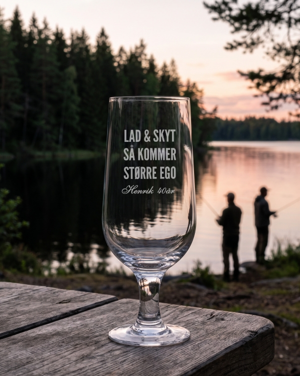 Ølglass med personlig gravering