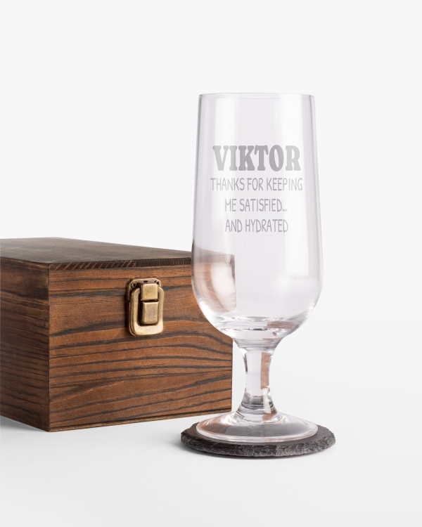 Personlig graverte ølglass