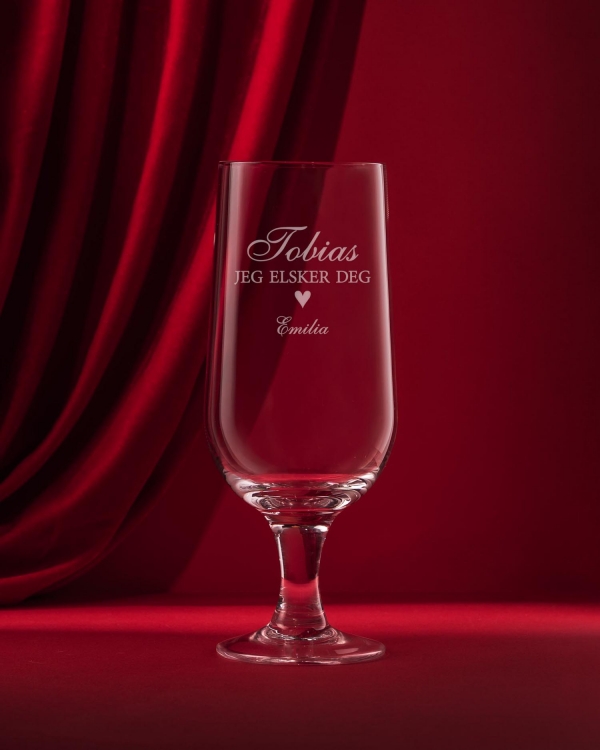 Personlig graverte ølglass