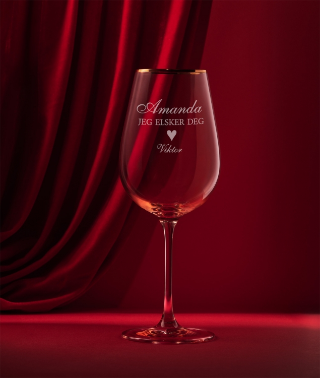 Personlig graverte rosa vinglass