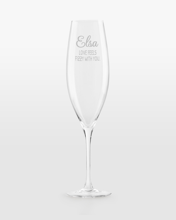 Champagneglass med frekke graveringer