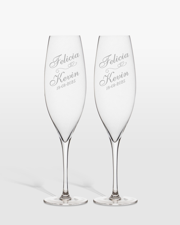 Champagneglass med gravering - Love