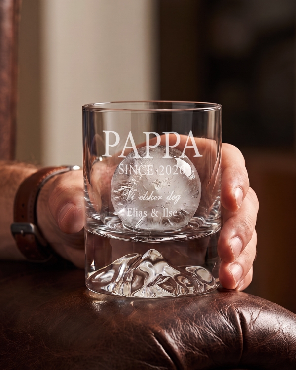 Whiskyglass med gravering til pappa