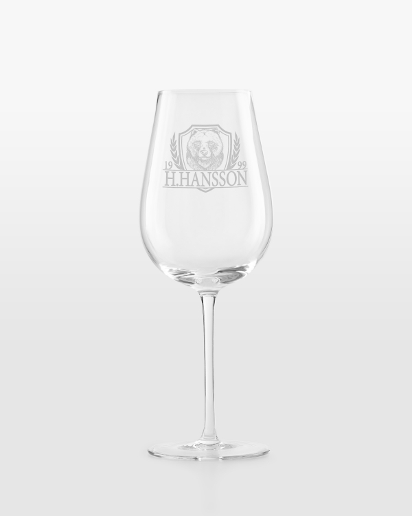 Vinglass med jegermotiv