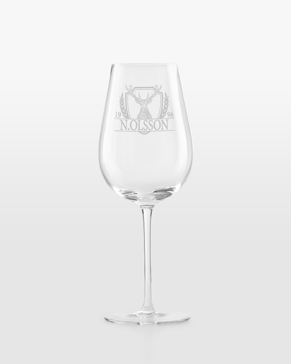 Personlig graverte vinglass for jegeren