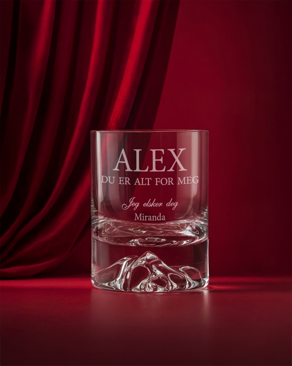 Personlig graverte whiskyglass