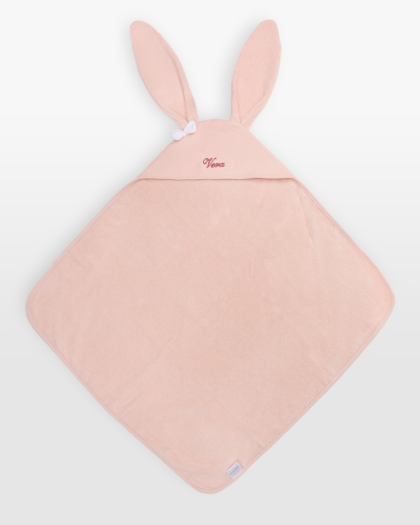 Badekappe for de små i rosa med brodert navn