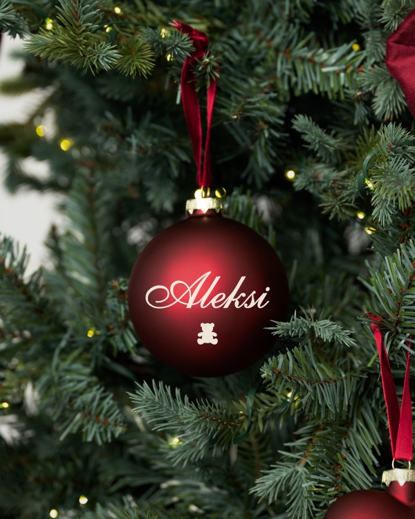 Juletrekule med personlig merking