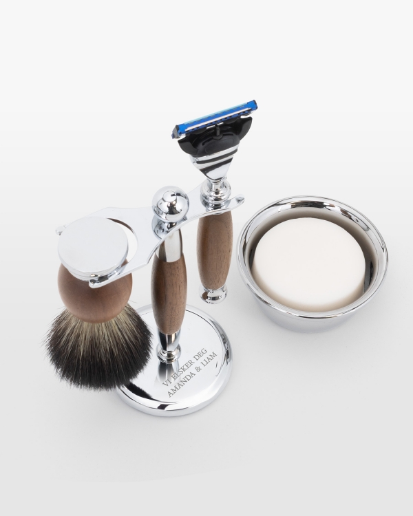Eksklusivt barbersett med gravering
