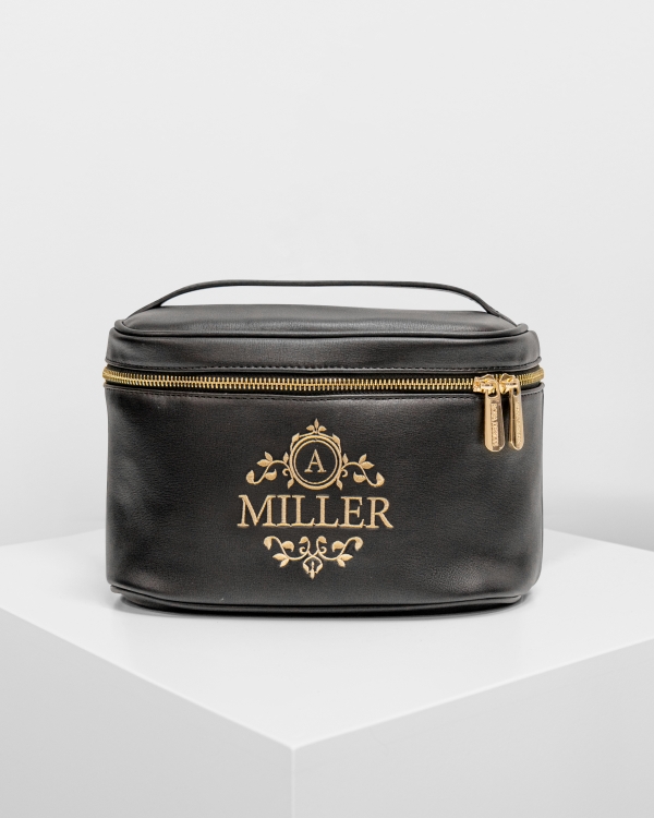 Svart beauty bag med navn