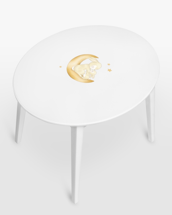 Barnebord med kaninmotiv