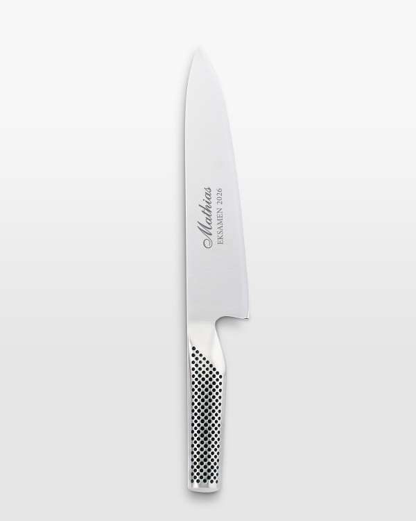 Kokkekniv fra global med personlig gravering – perfekt konfirmasjonsgave