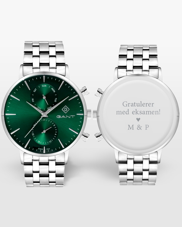 Gaveklokke til konfirmasjonen med navn og gratulasjoner