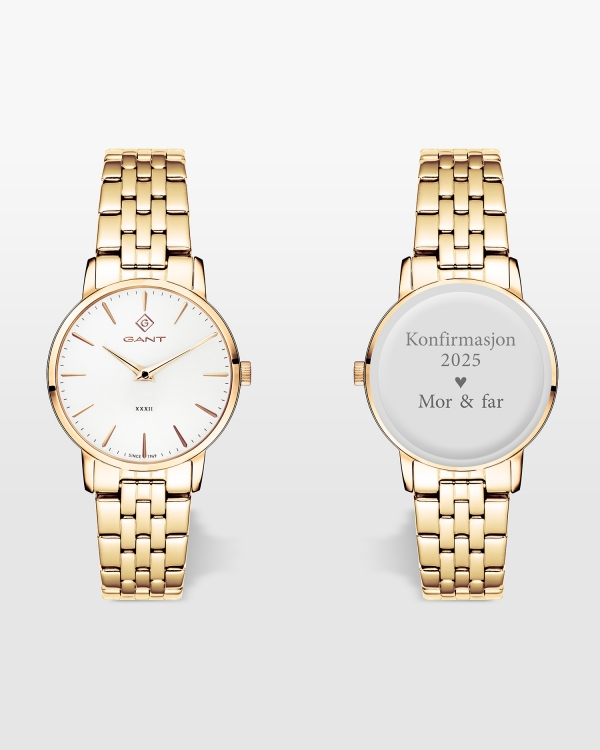 Gant klokke med gravering, Park Avenue 32-IPG