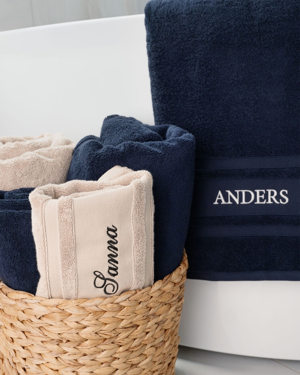 Broderte håndklær med navn