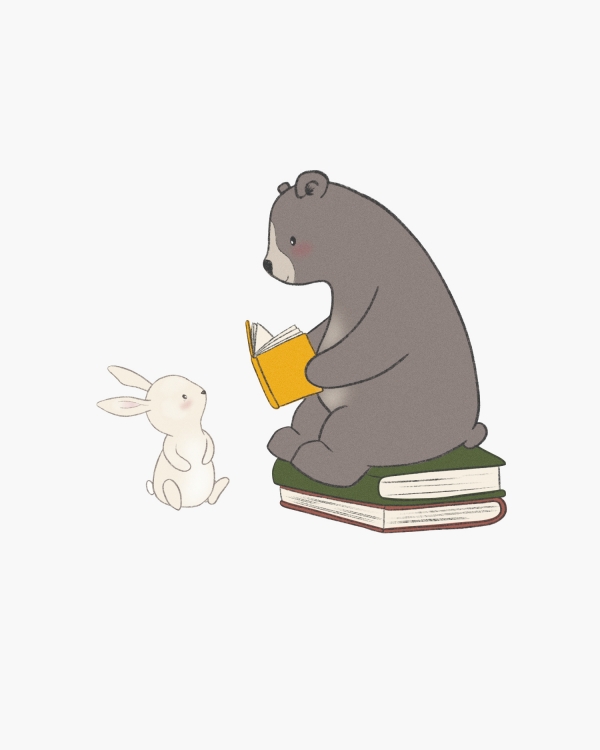 Trebord med bjørnemotiv