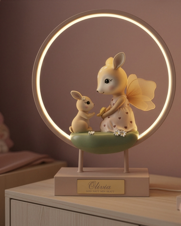 nattlampe med LED-belysning med barnets navn inngravert