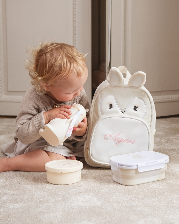 matboks og drikkeflaske i silikon til barnehagen